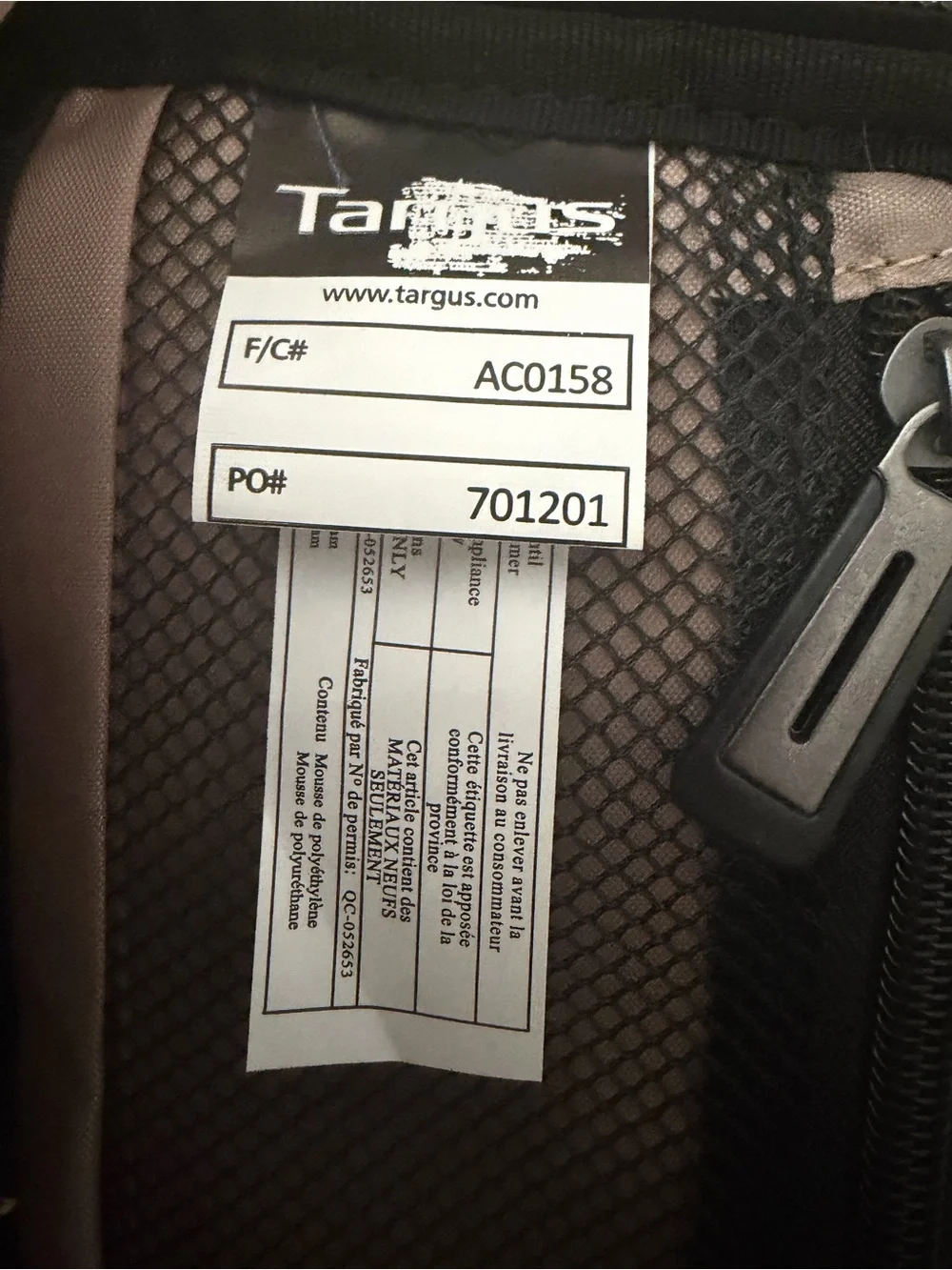 Targus Black TBT045US-92 16” Mobile Elite Checkpoint-Friendly laptop case